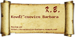 Kovácsovics Barbara névjegykártya