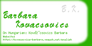 barbara kovacsovics business card